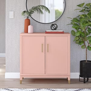 Wester Leigh, Pale Pink, 33.4 in. H, Storage Cabinet with 2-Doors