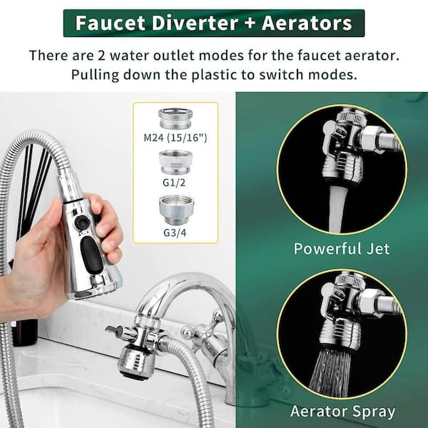 Numhew Sink Faucet Sprayer Set with 59-inch Hose, Water Saving Aerator