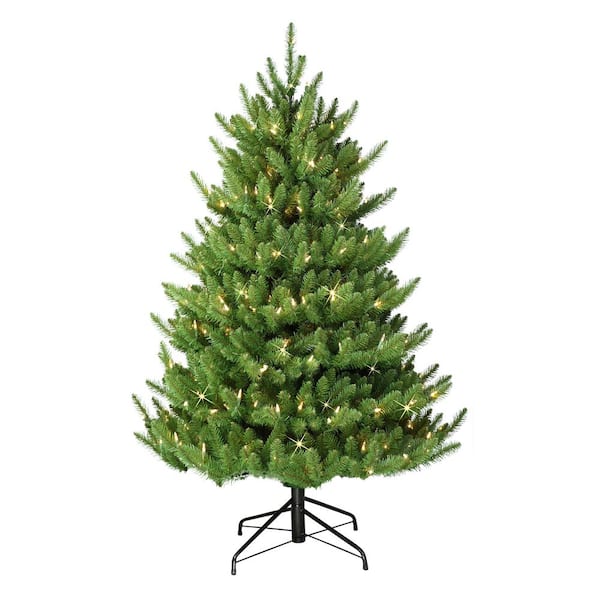 Puleo International 4.5 ft. Pre-Lit Canadian Balsam Fir Artificial Christmas Tree