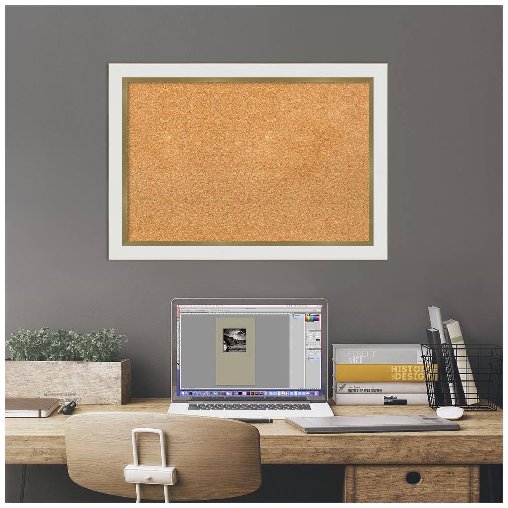 Eva Ombre Gold Narrow Framed Natural Cork Bulletin Board
