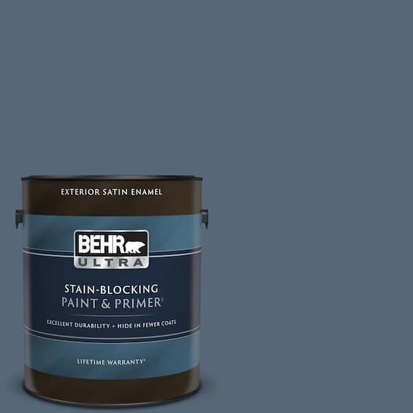 BEHR ULTRA 1 gal. #S510-6 Durango Blue Satin Enamel Exterior Paint & Primer