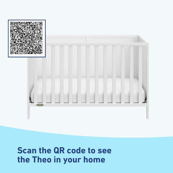 Graco Theo White 3 in 1 Convertible Crib 04522 401 The Home Depot