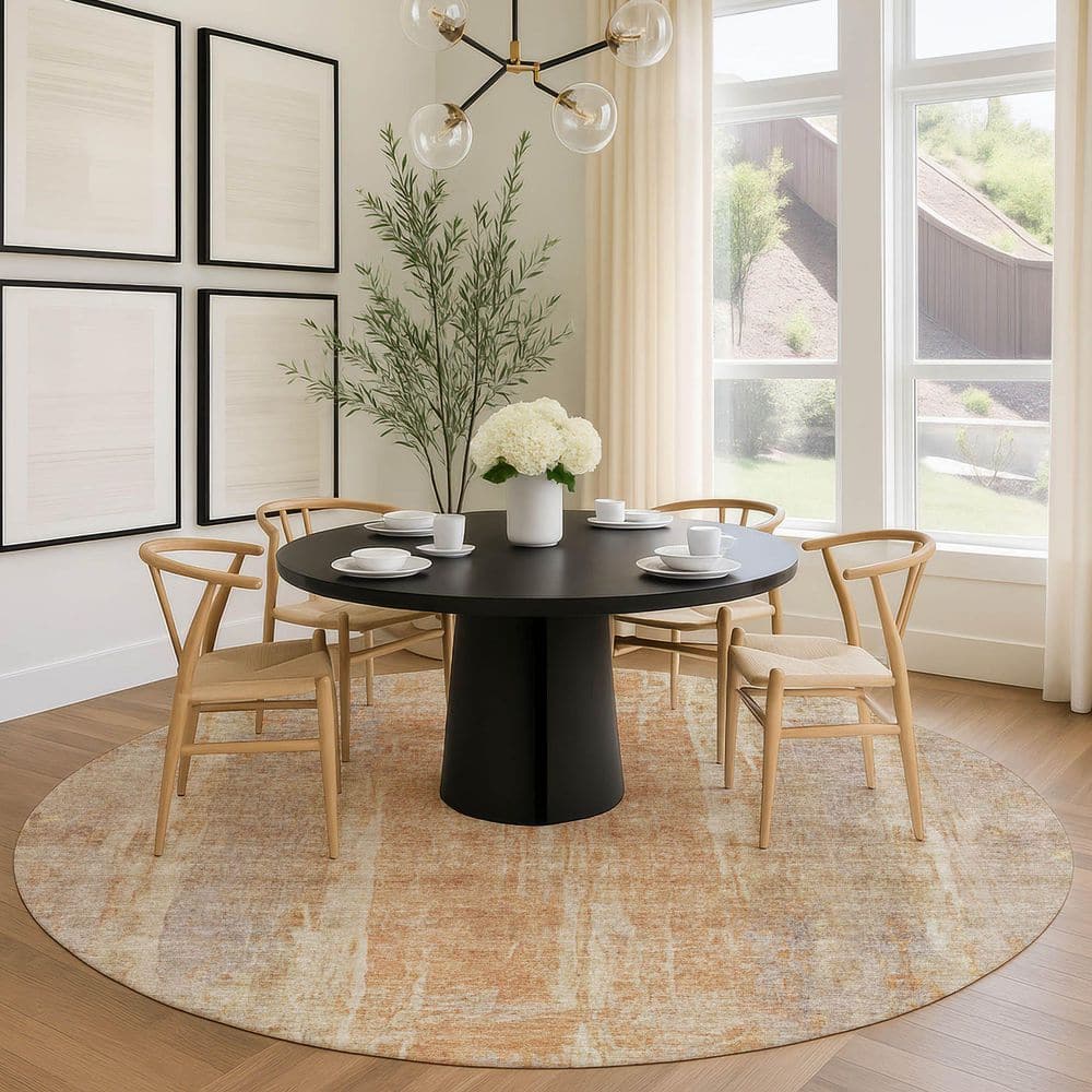 Chantille Machine Washable Indoor/Outdoor Abstract ACN2309 Khaki 8 ft. x 8 ft. Round Rug price history on PriceWatchPro