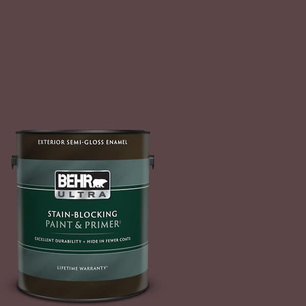 BEHR ULTRA 1 gal. #BNC-31 Mahogany Spice Semi-Gloss Enamel Exterior Paint & Primer