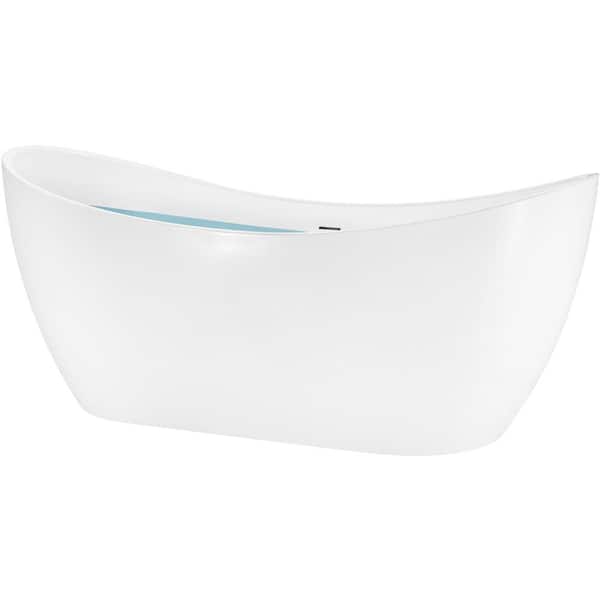 59 in. Acrylic Center Drain Oval Double Ended Flatbottom Freestanding Bathtub in Reddish Brown 59 in. Acrylic Center Drain Oval Double Ended Flatbottom Freestanding Bathtub in Reddish Brown