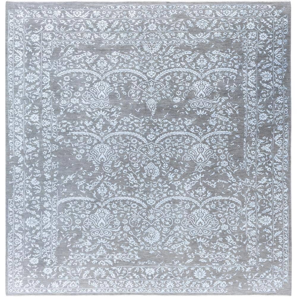 Ikat Gray 8 X 10 Hand-Knotted Wool Silk Indoor Area Rug price history on PriceWatchPro