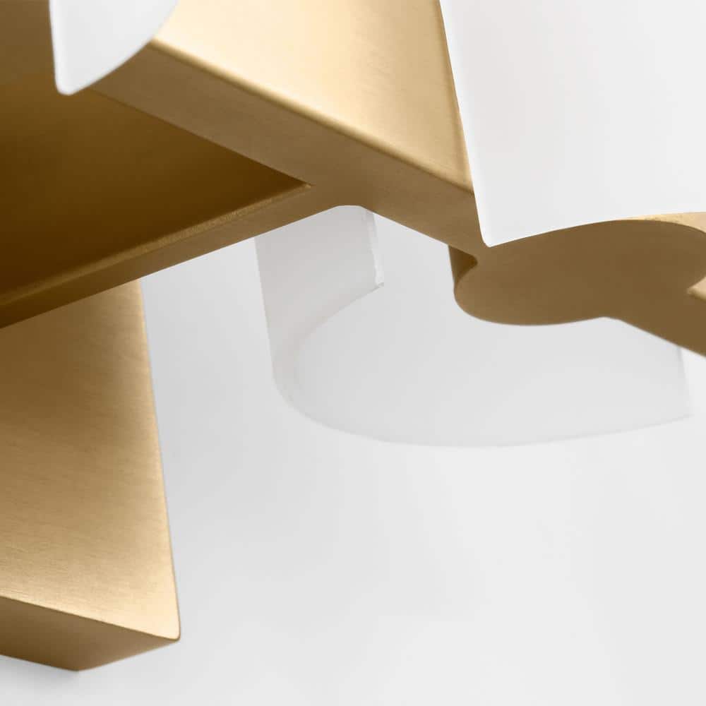 Rhode Satin Brass 2-Light Vanity with Etched Glass Shades