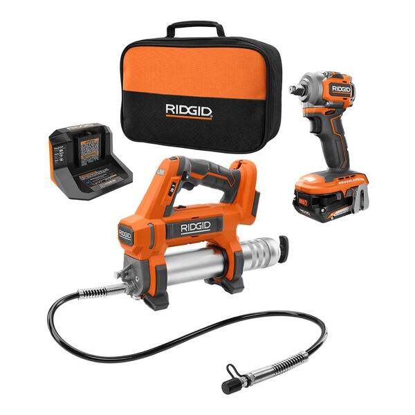 Ridgid 18V Cordless Grease Gun Kit with (1) 2.0 Ah Battery and Charger