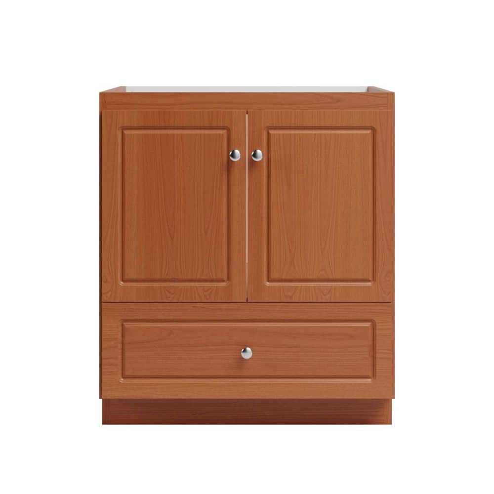 Ultraline 30 in. W x 21 in. D x 34.5 in. H Bath Vanity Cabinet without Top in Medium Alder price history on PriceWatchPro