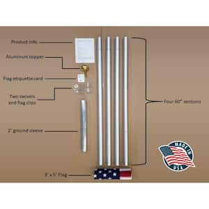 Defender 17 ft. Sectional Flagpole Kit with Swivels