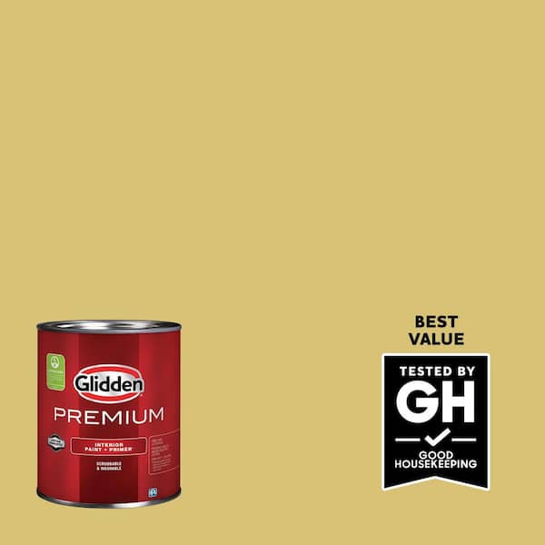 Glidden Premium 1 qt. PPG1109-4 Citrus Yellow Eggshell Interior Latex Paint