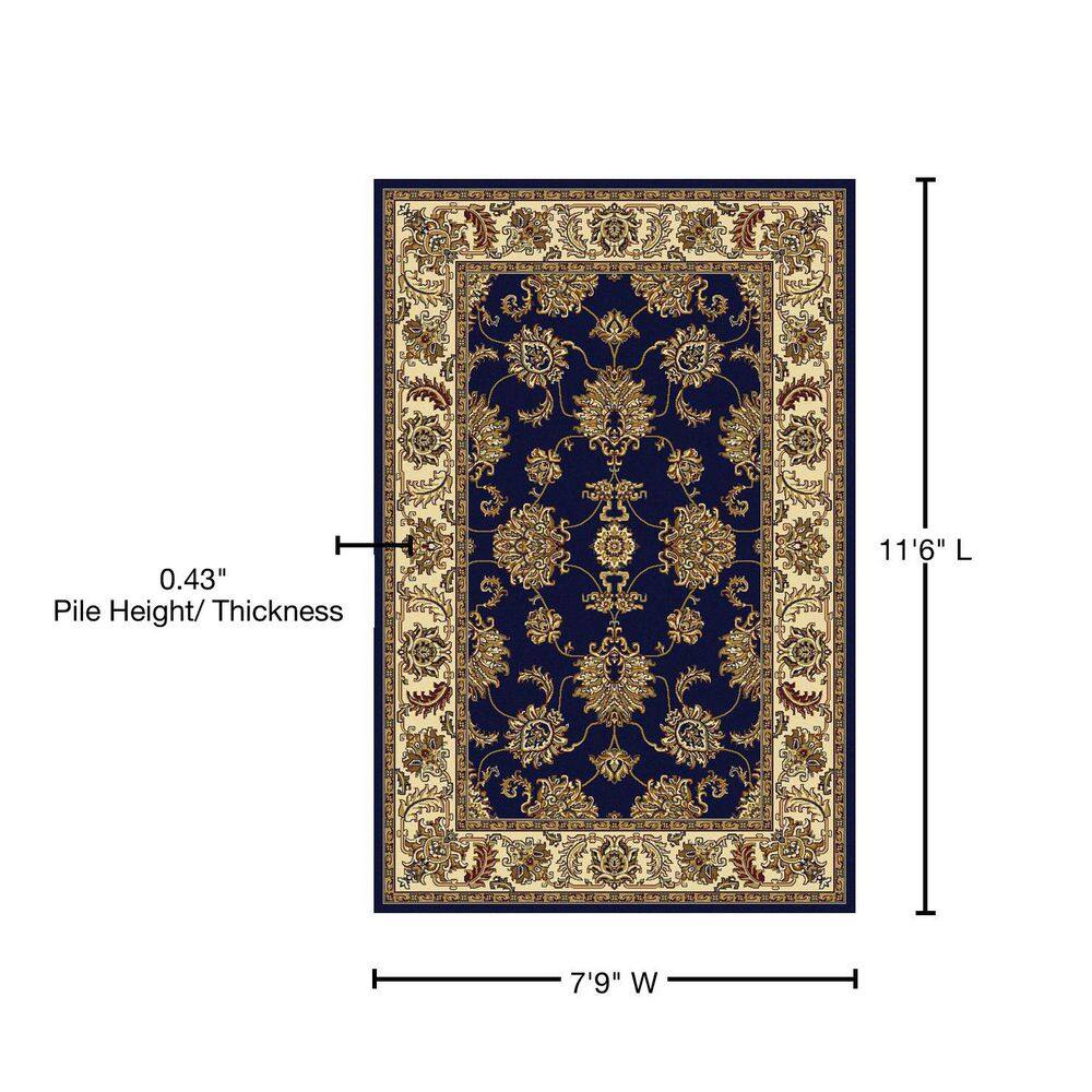 Noble Blue Synthetic Rectangular Washable Area Rug
