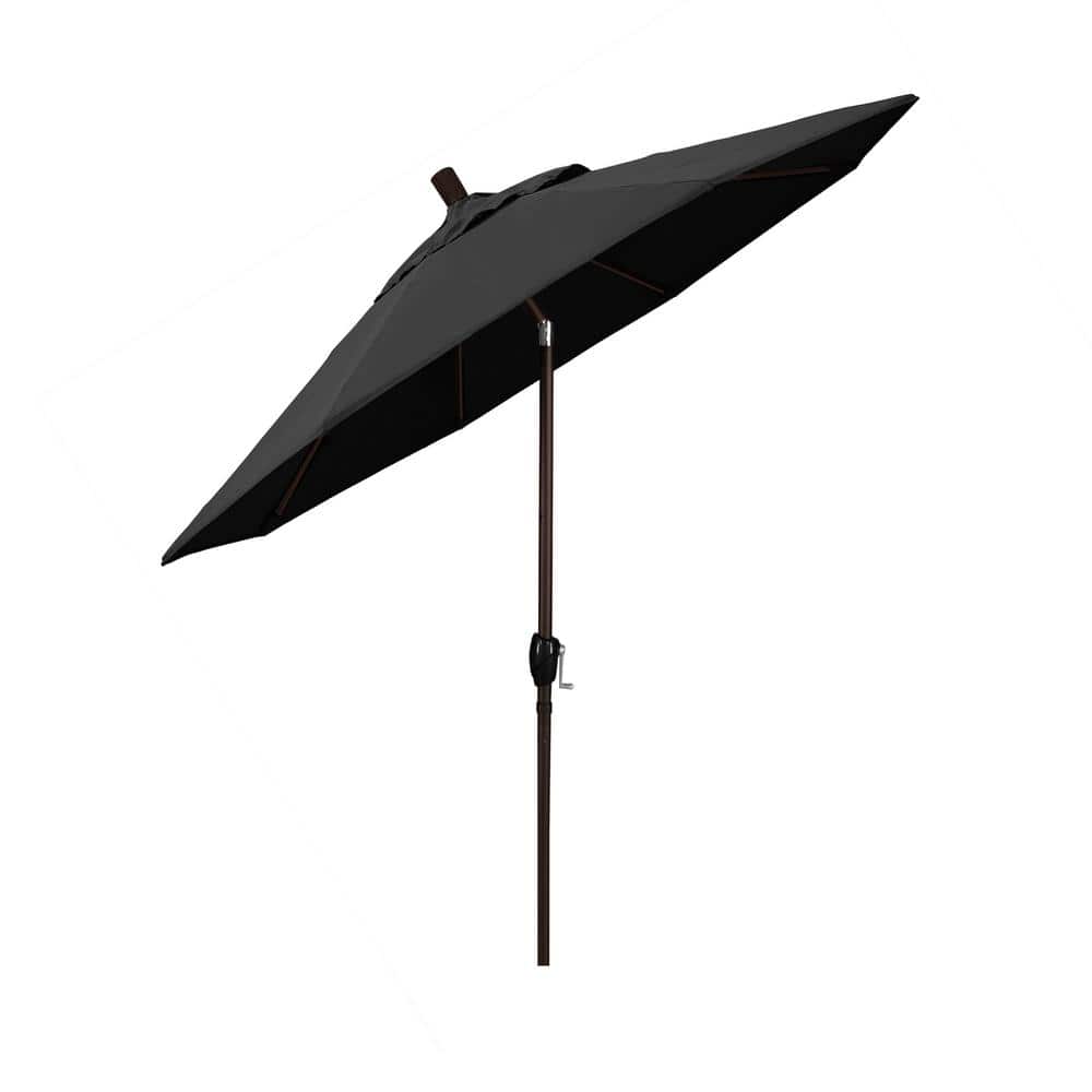 7 ft. Black Sunbrella Market Umbrella with Bronze Aluminum Pole
