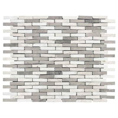 Whispering Cliffs 11.125 in. x 12.25 in. Interlocking Mixed Limestone and Marble Mosaic Tile (0.946 sq. ft./Each)