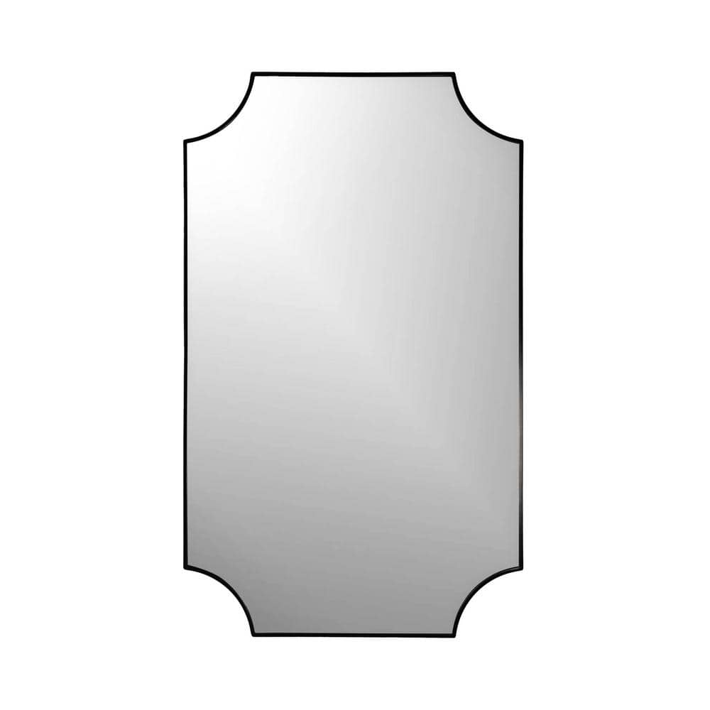 Sierra, Rectangle Scalloped Mirror, Matte Black 24 in. x 40 in.