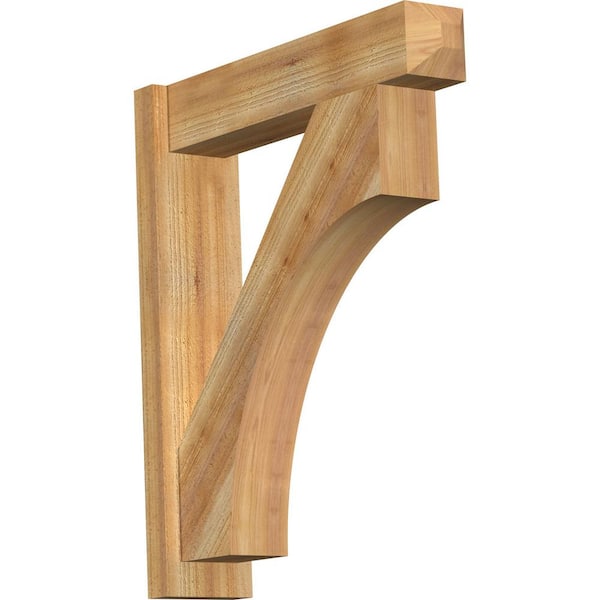 Ekena Millwork 6 in. x 30 in. x 26 in. Western Red Cedar Westlake Craftsman Rough Sawn Outlooker