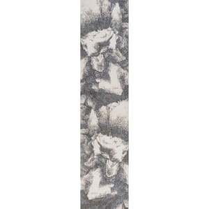 Petalo Abstract 2-Tone Modern Gray/Cream 2 ft. x 8 ft. Runner Rug
