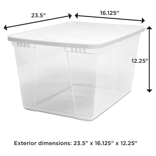 HOMZ Snaplock 56-Qt. Clear Storage Container with Gray Lid (2-Pack)  3256CLGREC.02 - The Home Depot