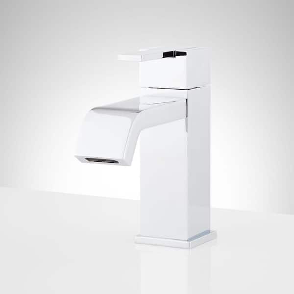 SIGNATURE HARDWARE Rigi Single Handle Mid Arc Single Hole Bathroom Faucet with Spot Resistant in Brushed Nickel