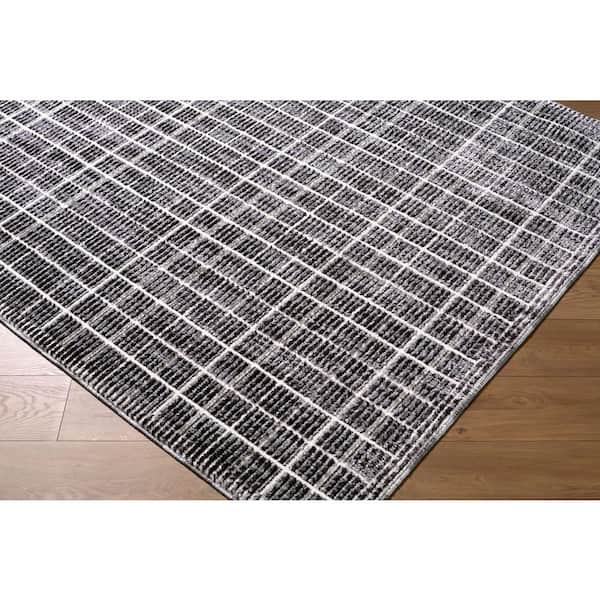 ELLE Decor Odeon 2 ft. x 7 ft. Black Geometric Machine Washable Runner Rug