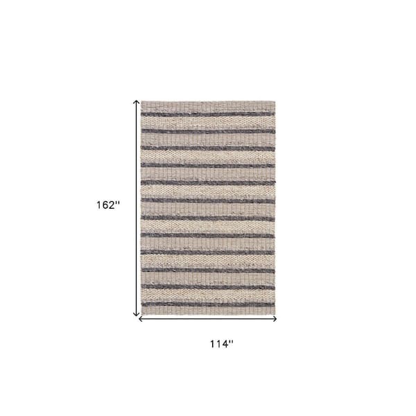10 ft. x 13 ft. Gray and Ivory Solid Color Area Rug