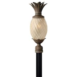Plantation 1-Light Bronze Aluminum Hardwired Outdoor Weather Resistant Post Light with No Bulbs Included