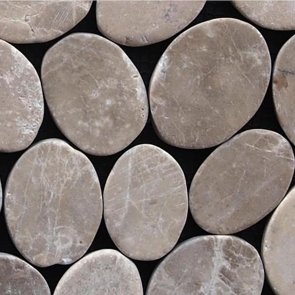 Pebble Marble Tan 4 in. x 6 in. Mosaic Tile Sample