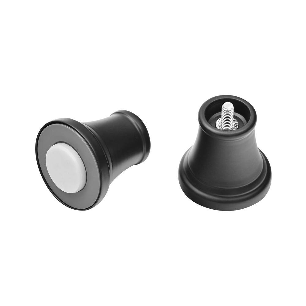 Adjustable Matte Black Aluminum Tension Shower Rod 44-72 Inches