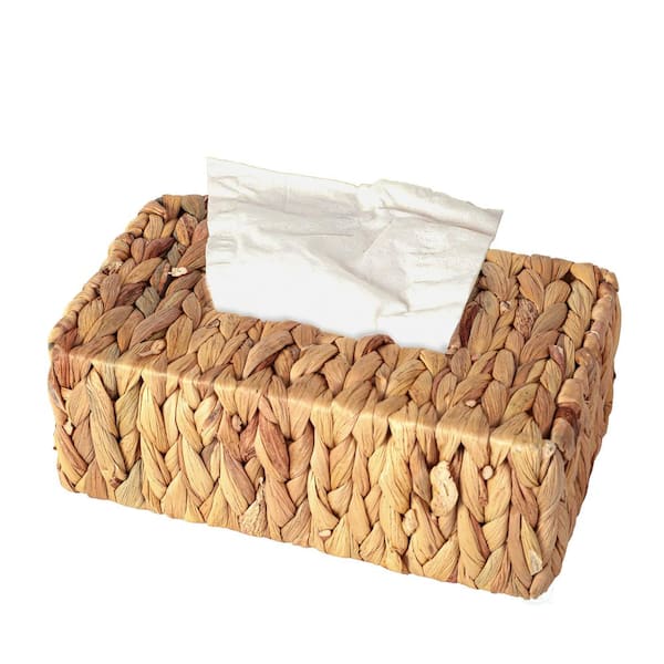 Vintiquewise Water Hyacinth Wicker Rectangular Tissue Box Cover