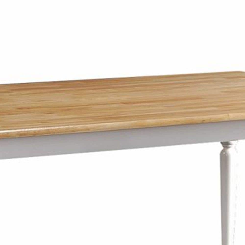 Elegant Transitional Rectangular Dining Table in Brown & White