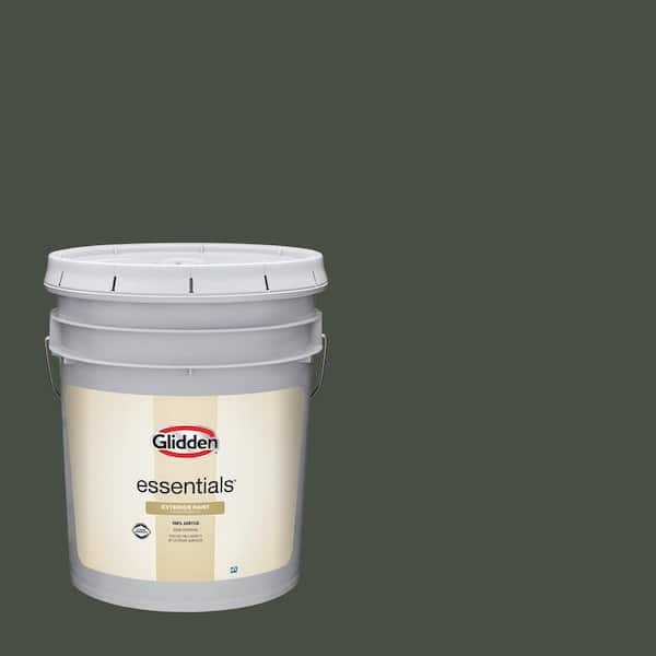 Glidden Essentials 5 gal. PPG1033-7 Charcoal Smoke Semi-Gloss Exterior Paint