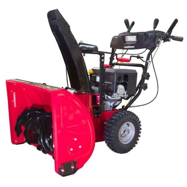 PowerSmart 28 in. 252 cc 2-Stage Gas Snow Blower with Electric Start Power Assist Turning and Headlights