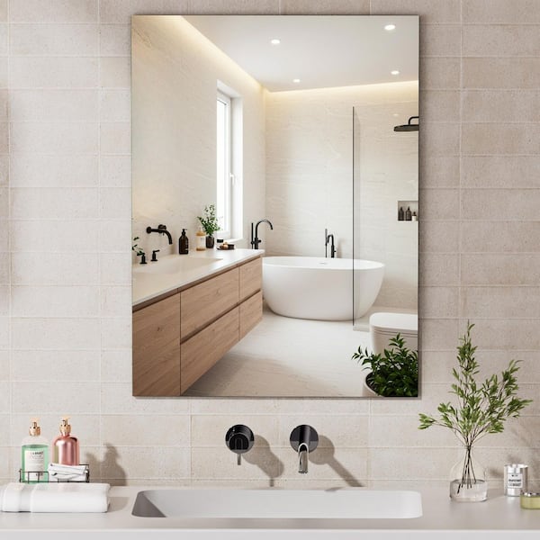 Vosuja 24 in. W x 32 in. H 1-Pcs Frameless Mirrors for Wall, Large Gym Mirror, Yoga Mirror, Dance Studio Mirrors for Exercise