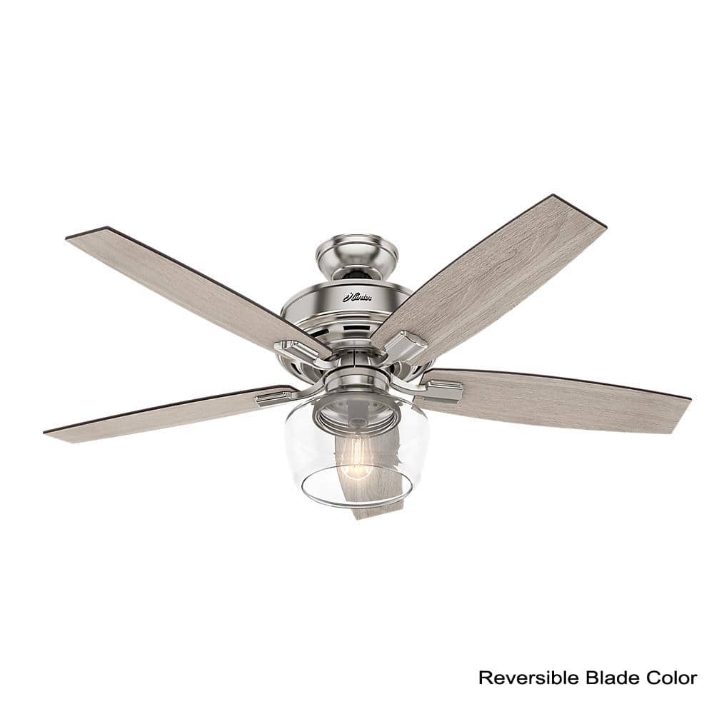 Bennett 52" Brushed Nickel Ceiling Fan with LED Light and Remote