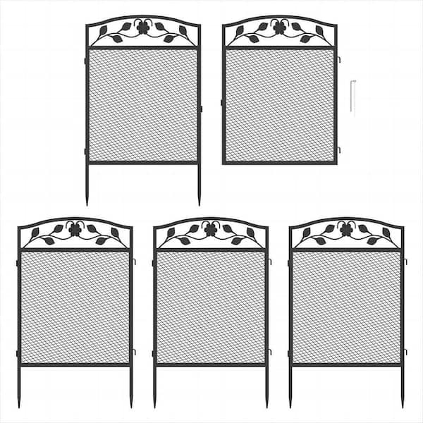 AESOME 43.3 in. Metal Garden Fence Decorative Fencing Panels with