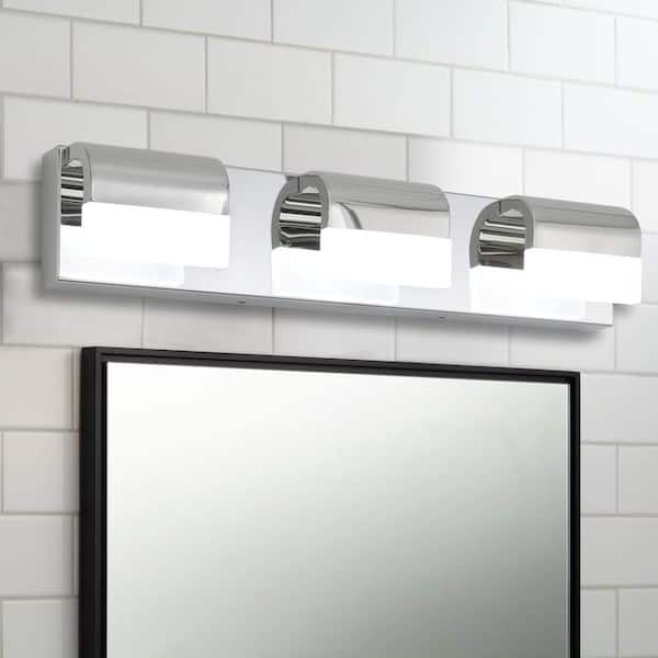 21.7 in. 3-Light LED Vanity Lights Bathroom Vanity Lighting Over Mirror Bath Wall Lighting, No Bulbs Included