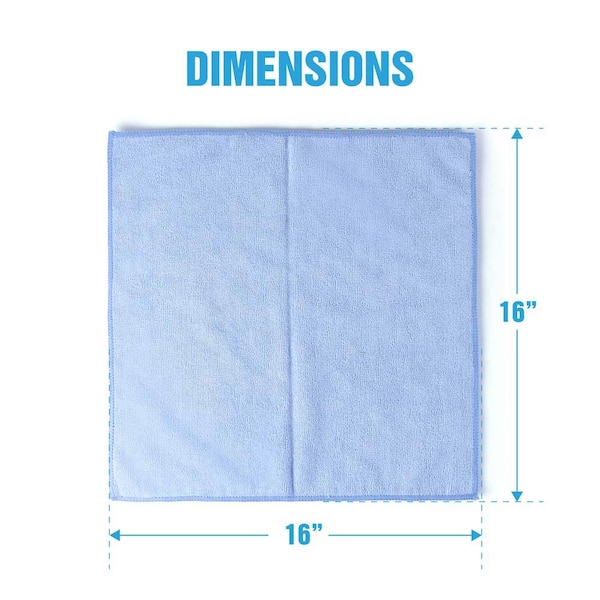 16x16 Buff™ Pro Antimicrobial Microfiber Towel with Fresche® - Blue