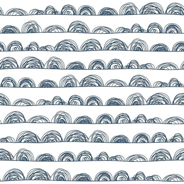 RoomMates 28.18 sq. ft. Doodle Scallop Peel and Stick Wallpaper
