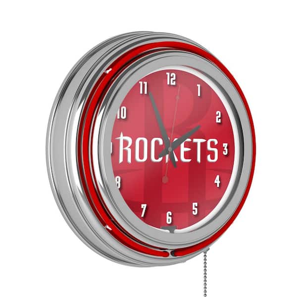 Unbranded Houston Rockets Red Fade Lighted Analog Neon Clock