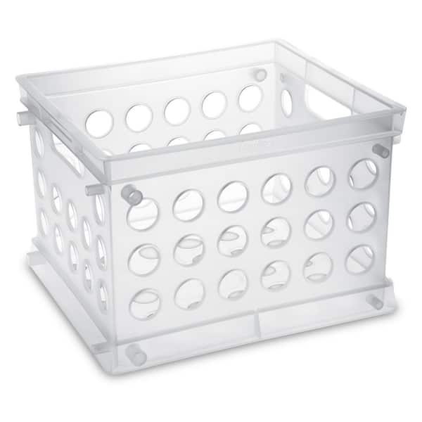 0.2 Gal. Convenient Mini Square Small Storage Organizing Crate in Clear (12-Pack)