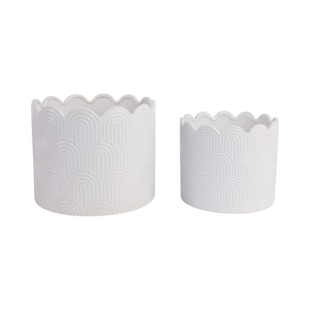 9 in. and 12 in. White Ceramic Arch Decorative Planters (Set of 2) price history on PriceWatchPro