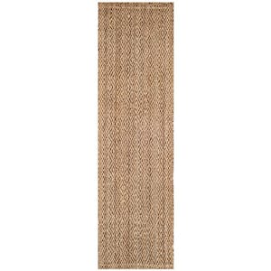 Natural Fiber Beige/Brown 2 ft. x 12 ft. Border Runner Rug