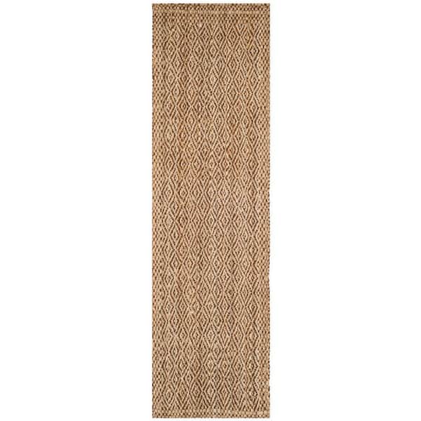 SAFAVIEH Natural Fiber Beige/Brown 2 ft. x 12 ft. Border Runner Rug