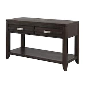 48 in. Brown Rectangle Wood Top Console Table with 2-Drawer and 1-Shelf