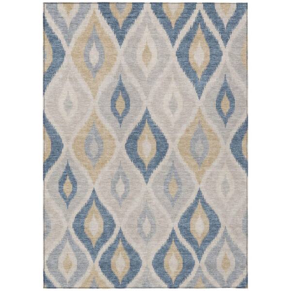 Chantille Machine Washable Indoor/Outdoor Abstract ACN3121 Silver 3 ft. x 5 ft. Area Rug