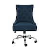 Noble House Americo Tufted Back Navy-Blue Fabric Home Office Desk Chair ...