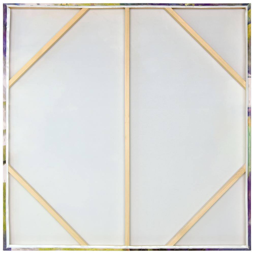 Vibrant Essence I 40" Abstract Canvas with Epoxy and Crystal Shards