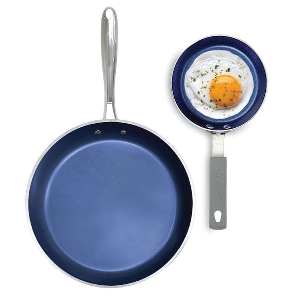 Classic Blue 2-Piece Aluminum Nonstick Mineral and Diamond Triple Coated Frying Pans (5.5 in., and 9.5 in. )