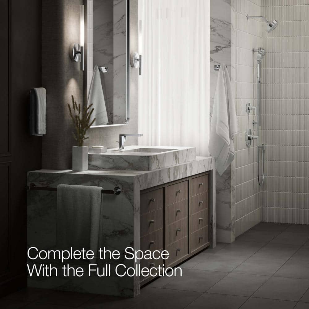 Composed Minimalist Polished Chrome Single-Handle Bathroom Faucet