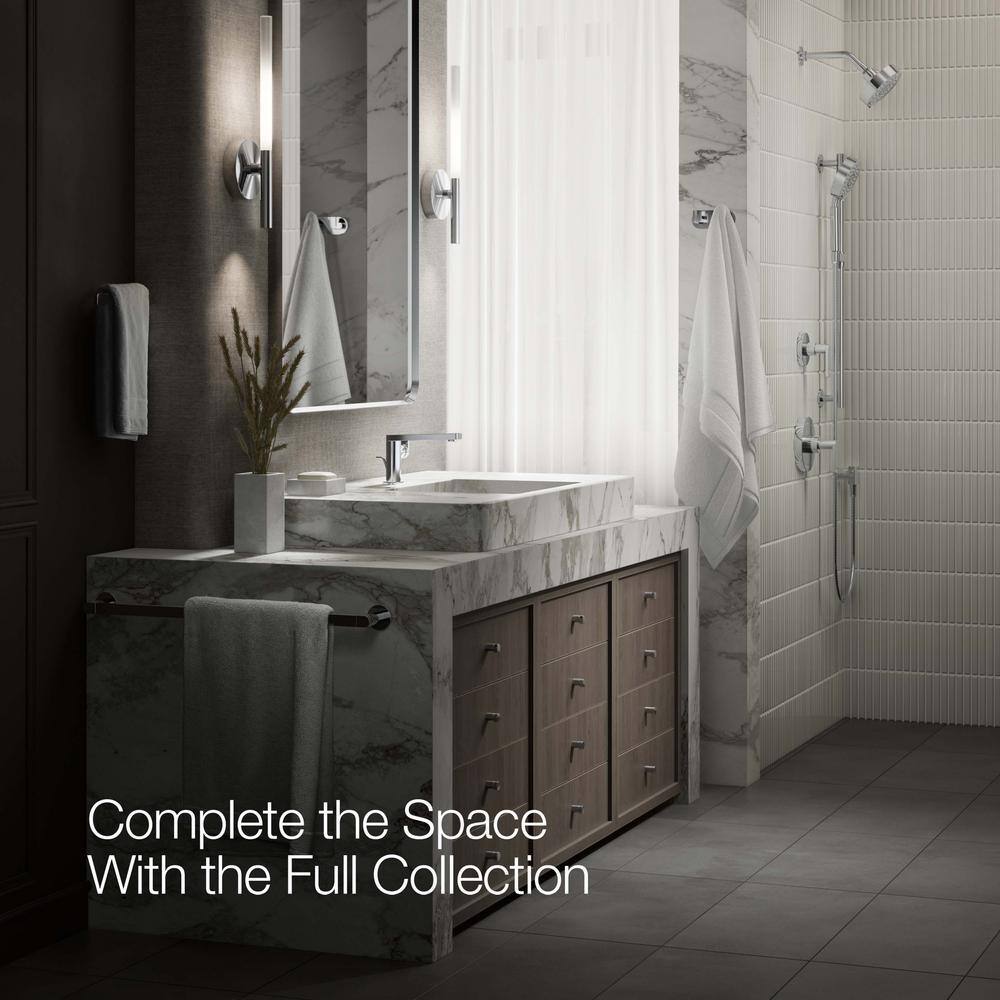 Composed Minimalist Polished Chrome Single-Handle Bathroom Faucet